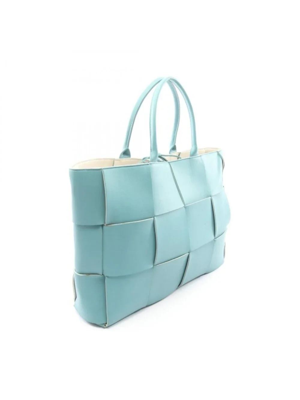 Bottega Veneta Tote the Arco Large Intrecciato Light Blue Leather
